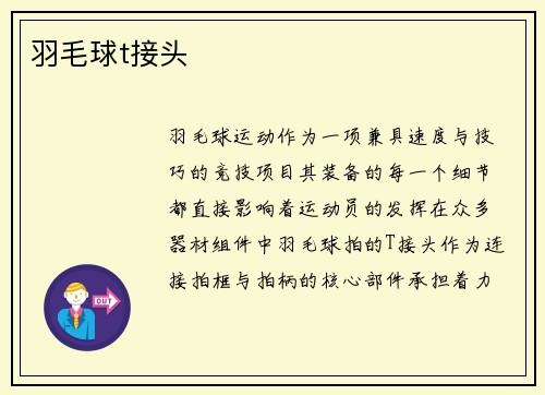 羽毛球t接头